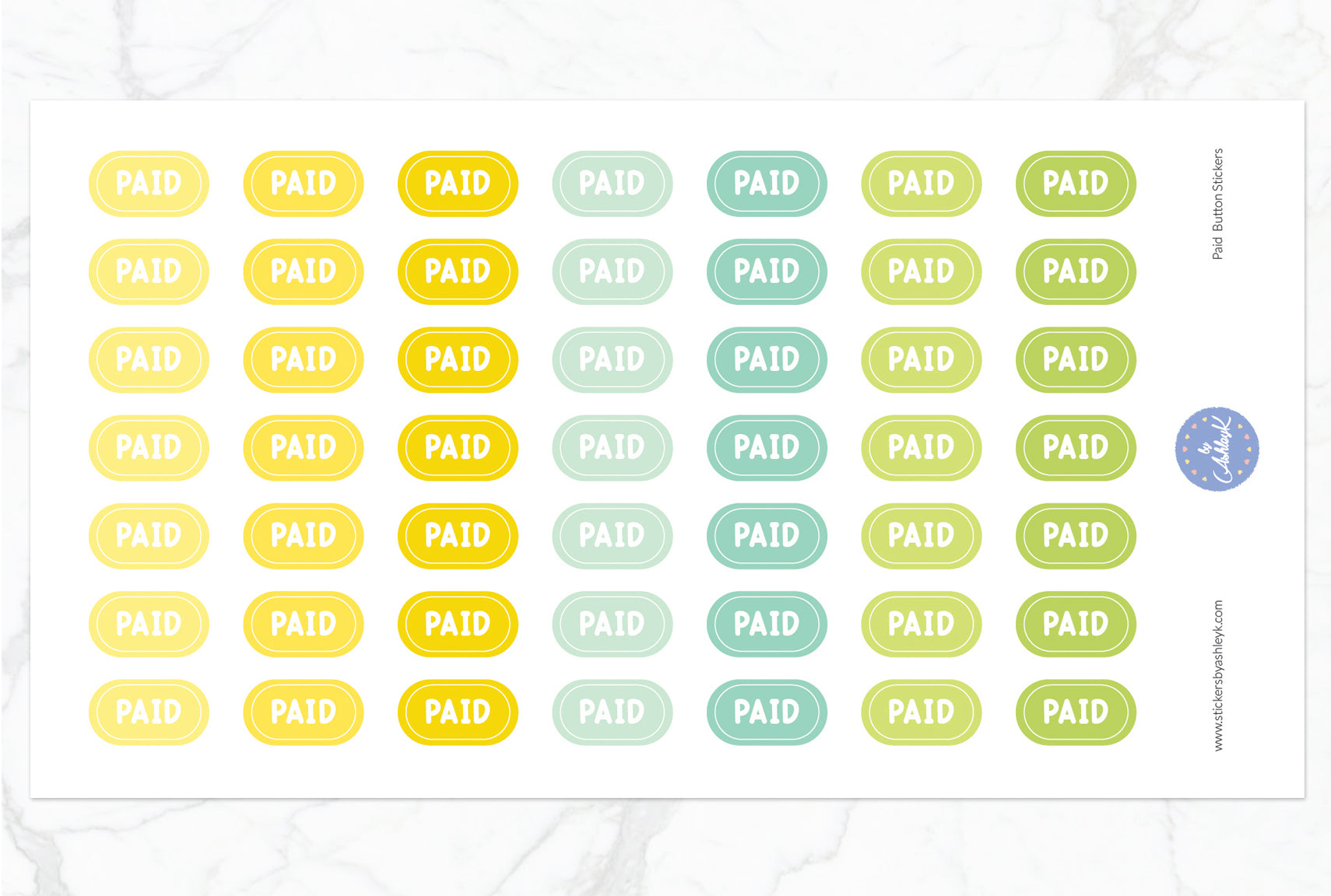 Paid Button Stickers - Lemon&Lime