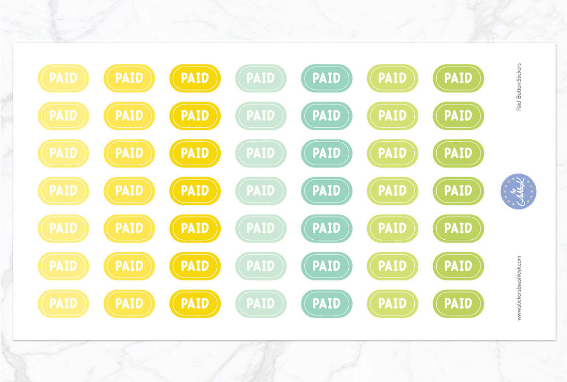 Paid Button Stickers - Lemon&Lime