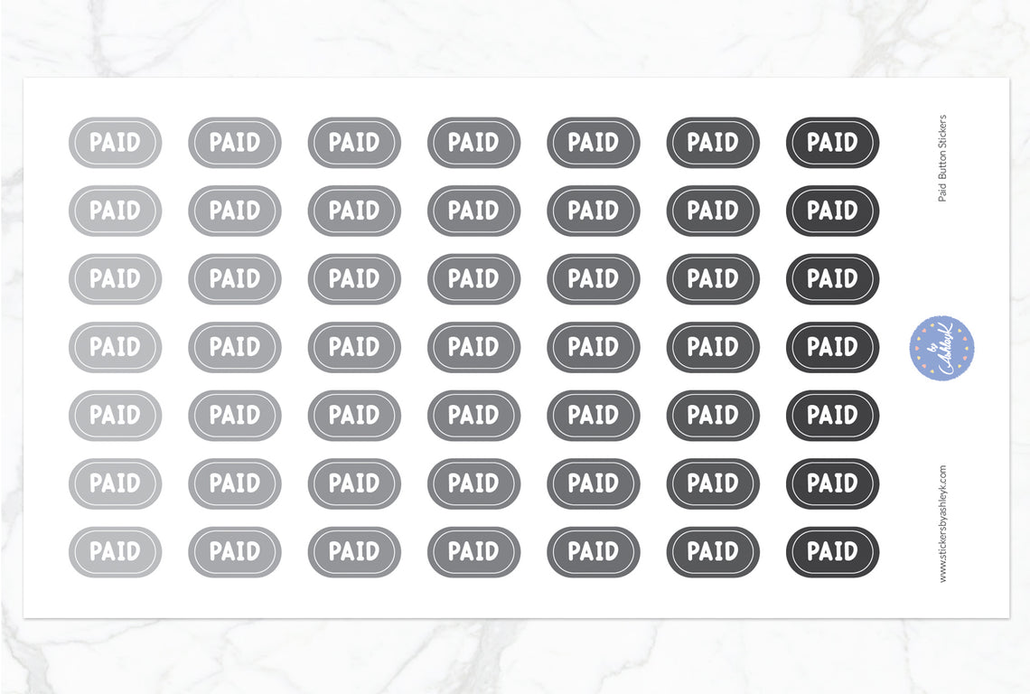 Paid Button Stickers - Monochrome