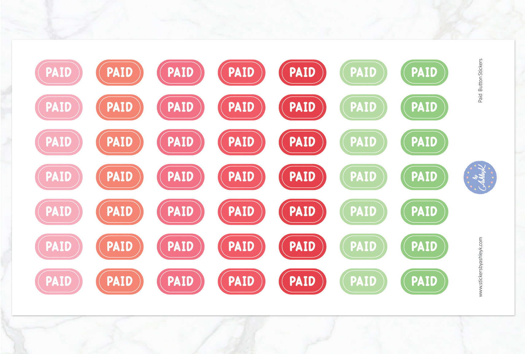 Paid Button Stickers - Strawberry
