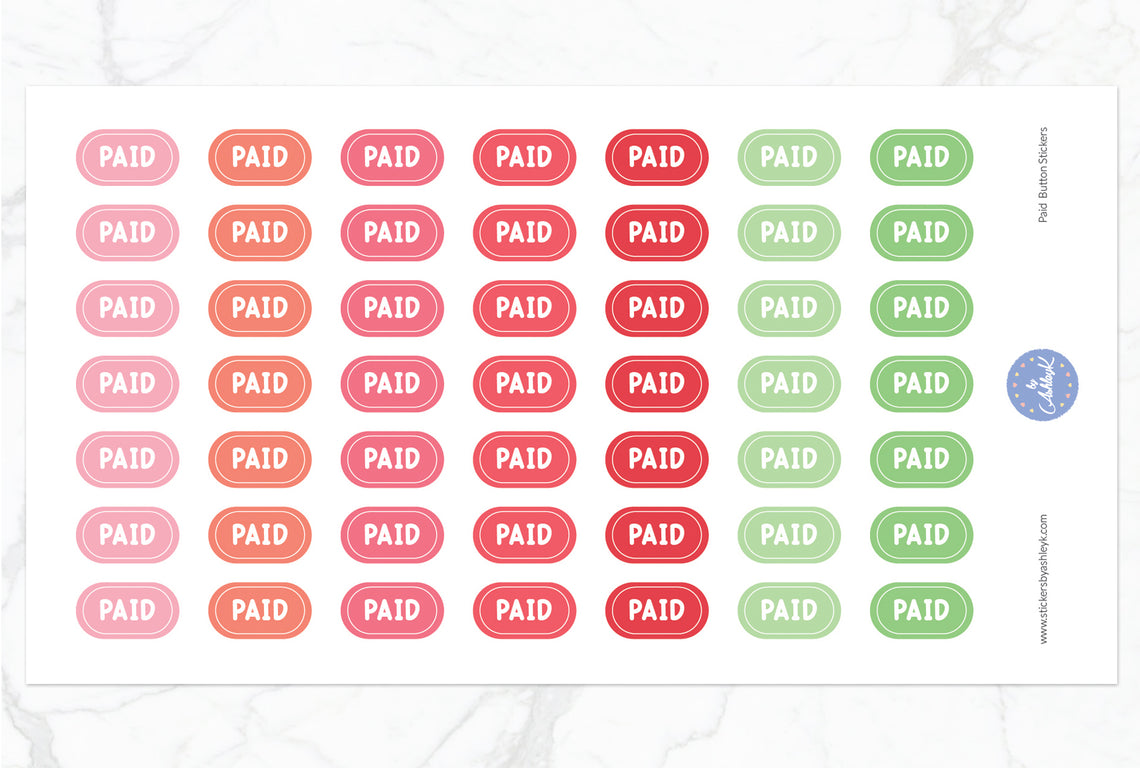 Paid Button Stickers - Strawberry