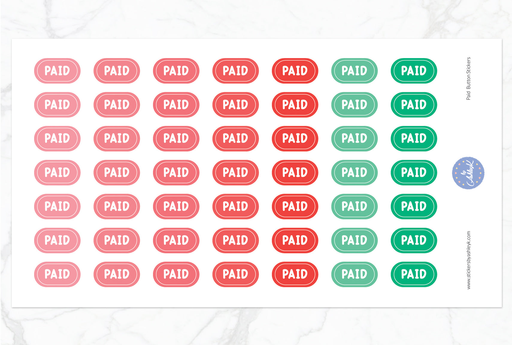 Paid Button Stickers - Watermelon