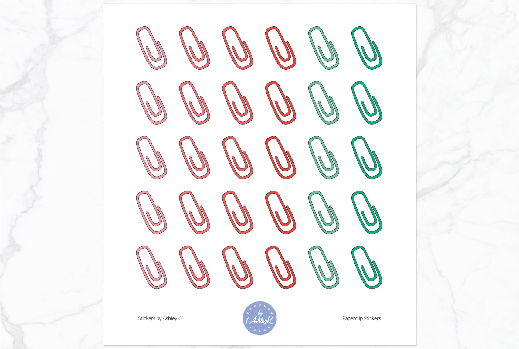 Paperclips Stickers - Watermelon