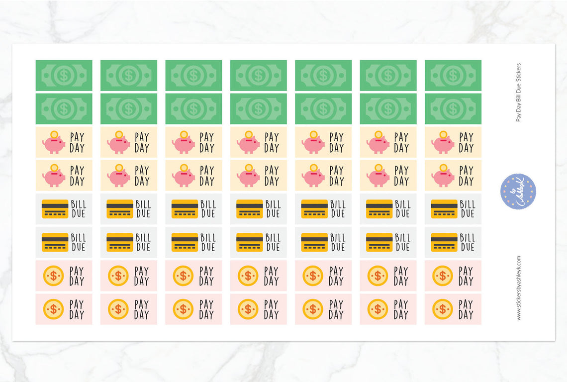 Pay Day Bill Due Stickers