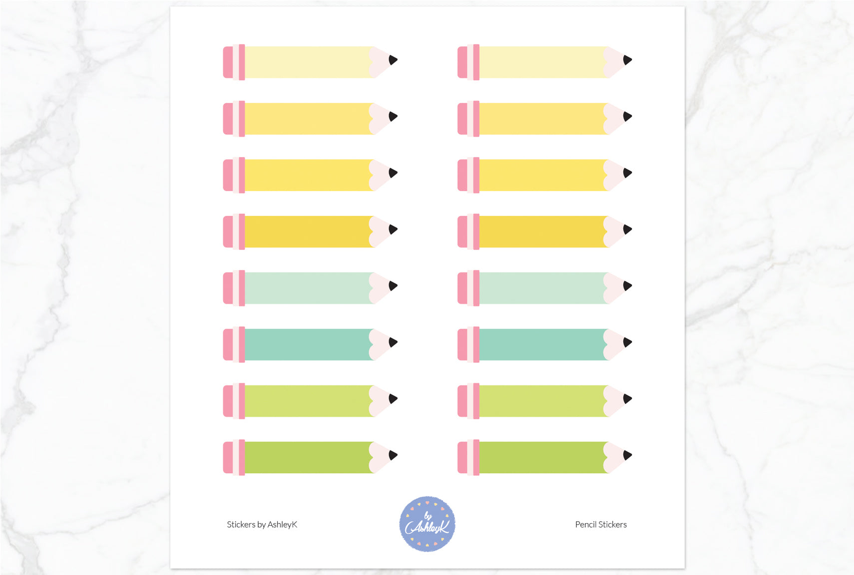 Pencil Stickers - Lemon&Lime