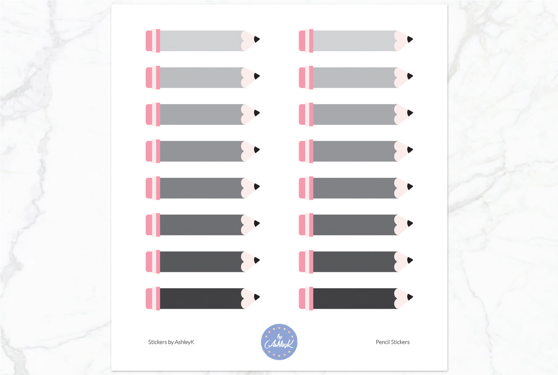 Pencil Stickers - Monochrome