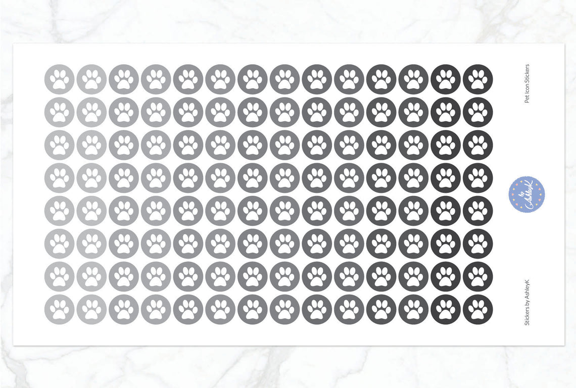 Pet Icon Stickers - Monochrome