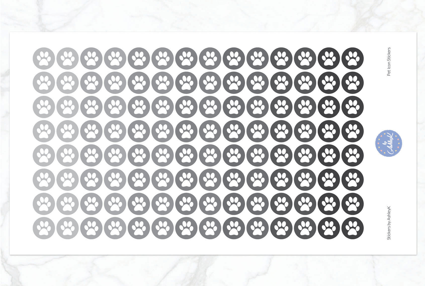 Pet Icon Stickers - Monochrome