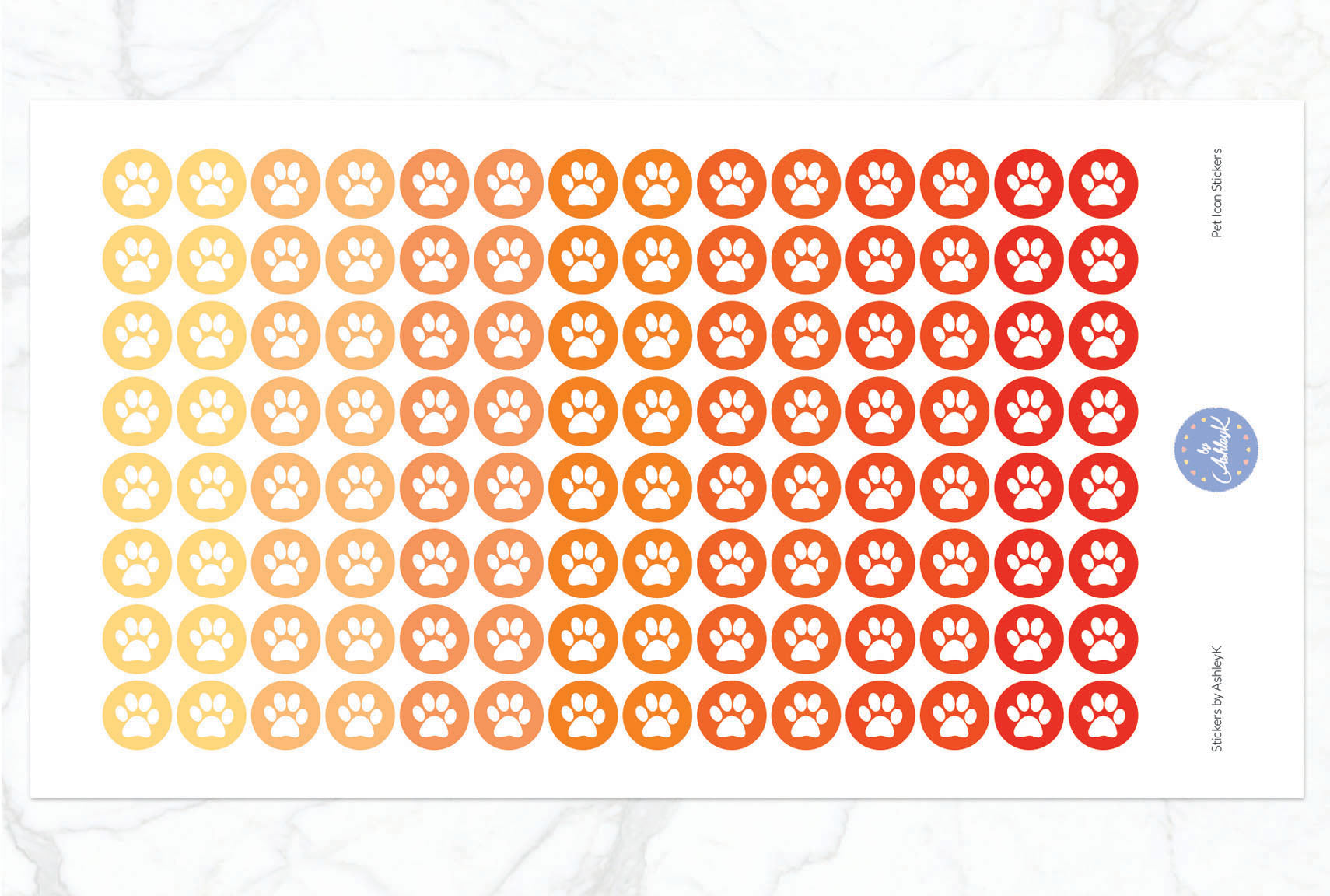 Pet Icon Stickers - Orange