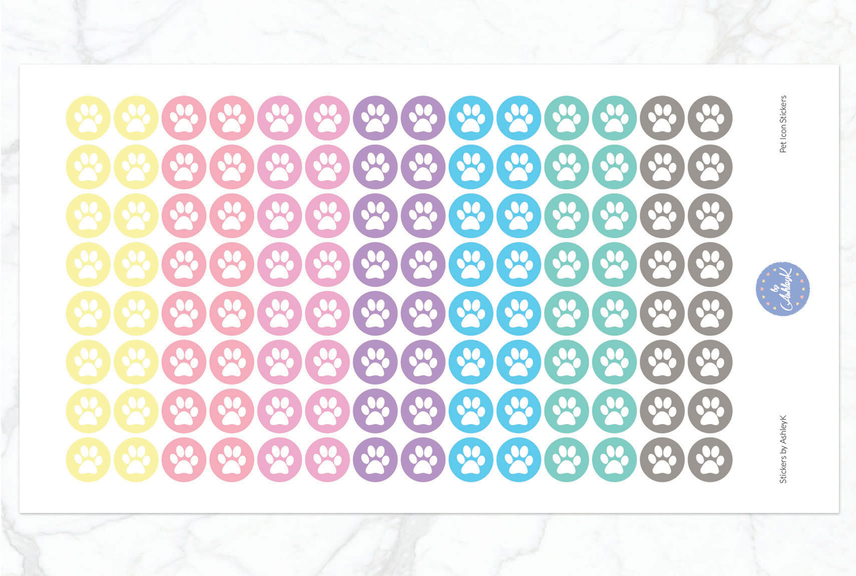 Pet Icon Stickers - Pastel