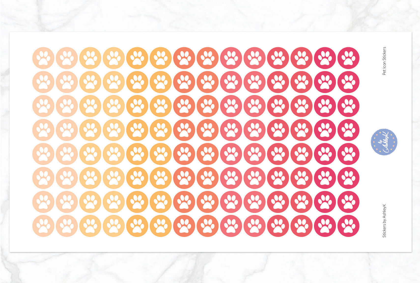 Pet Icon Stickers - Peach