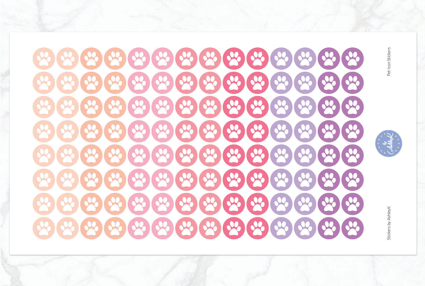 Pet Icon Stickers - Raspberry