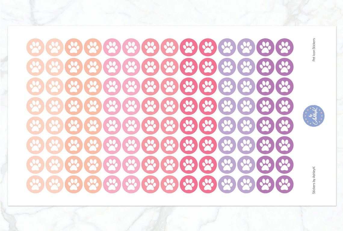 Pet Icon Stickers - Raspberry