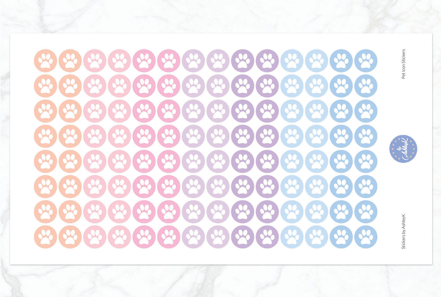 Pet Icon Stickers - Pastel Sunset