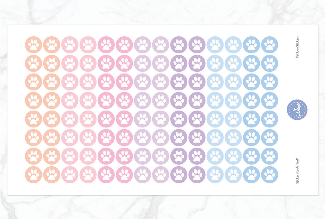 Pet Icon Stickers - Pastel Sunset