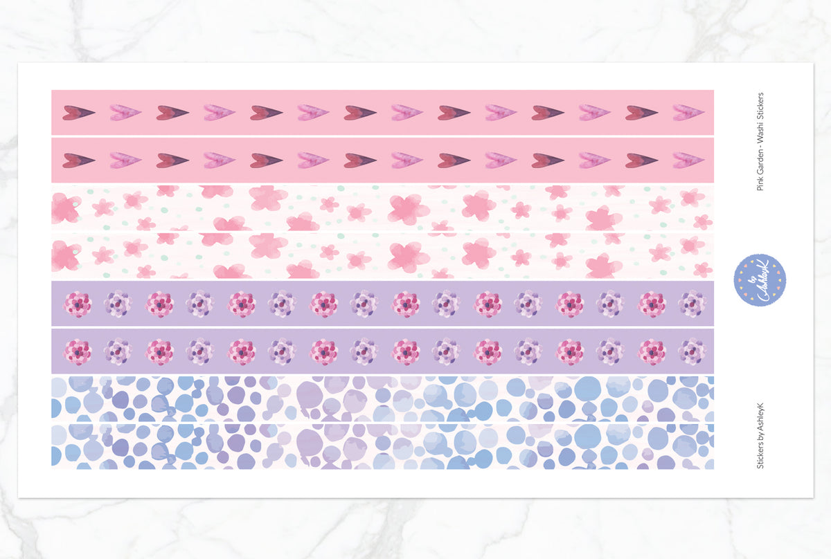 Pink Garden Washi Stickers – Stickers by AshleyK