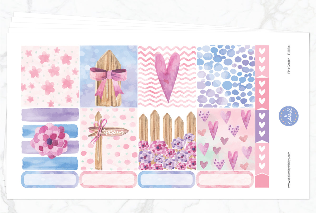 Pink Garden Weekly Kit - Erin Condren Horizontal Planner Stickers ...