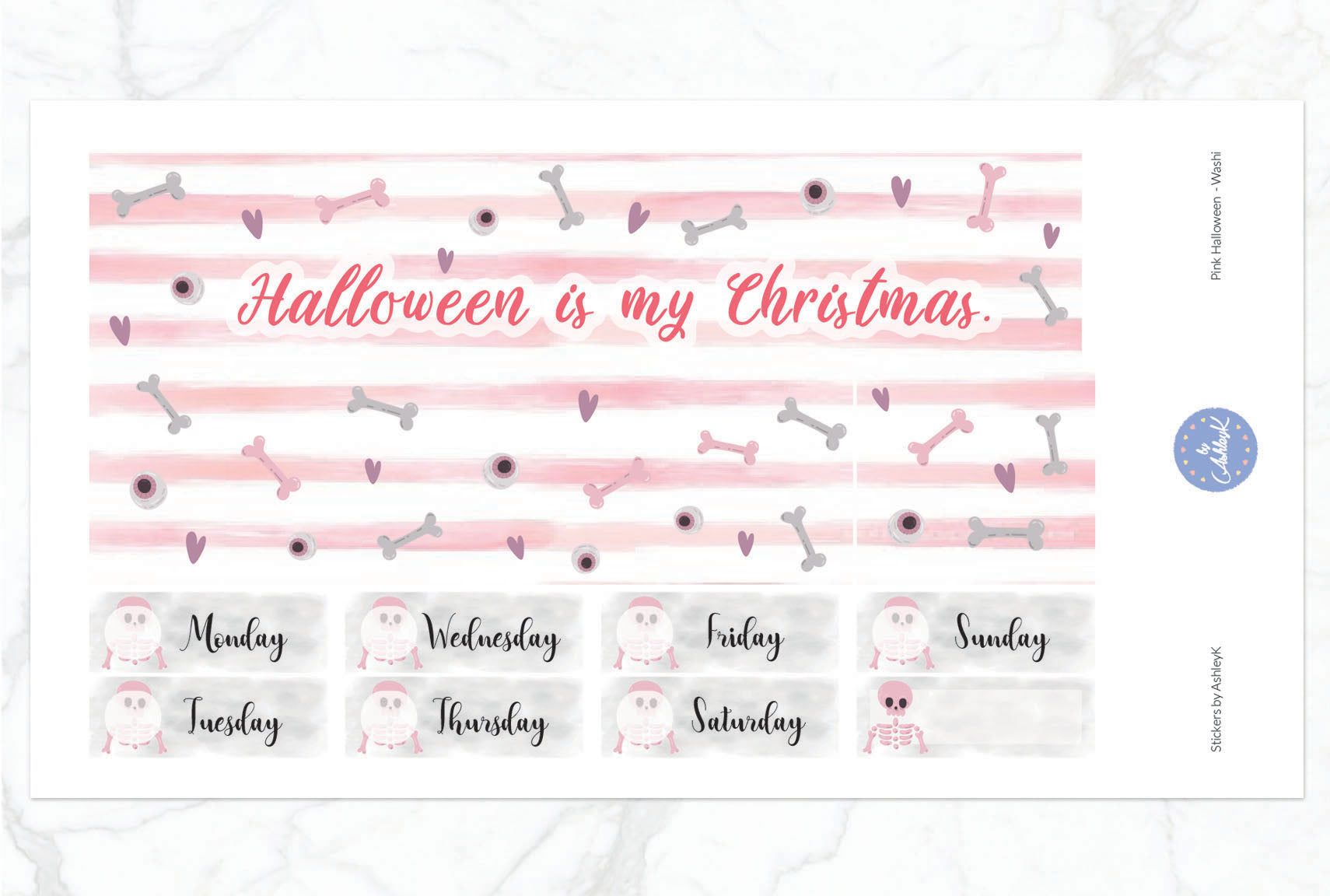 Pink Halloween - Washi Sheet