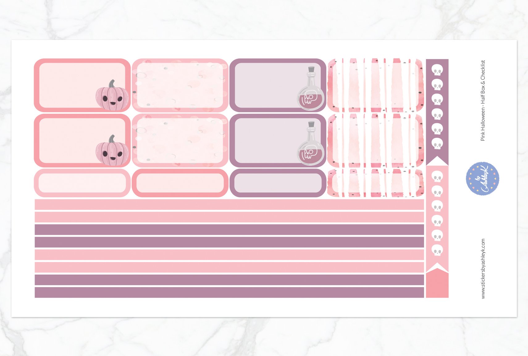 Pink Halloween Weekly Kit  - Half Box Sheet