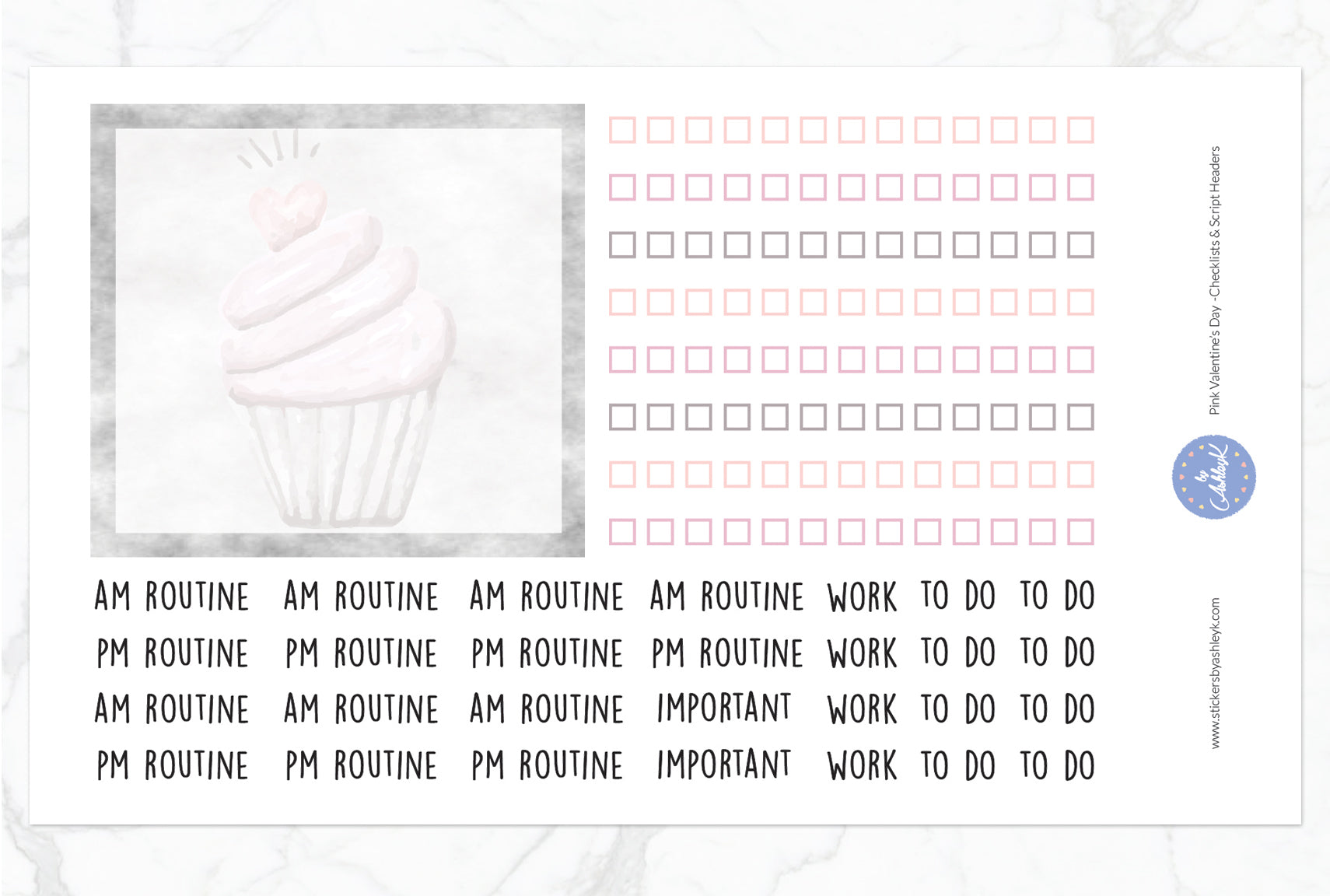 Pink Valentine's Day Daily Duo Weekly Kit  - Checklist & Script Header Sheet