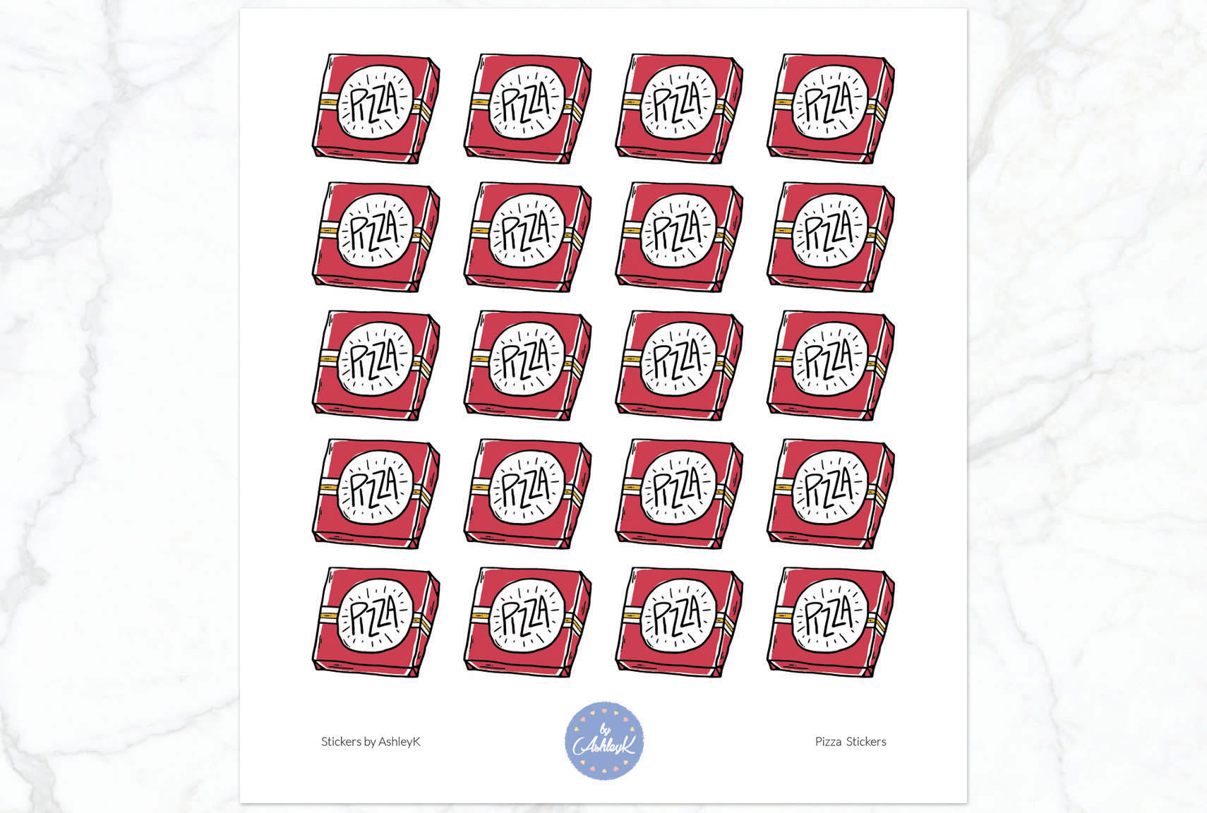 Pizza Stickers - Pizza Box