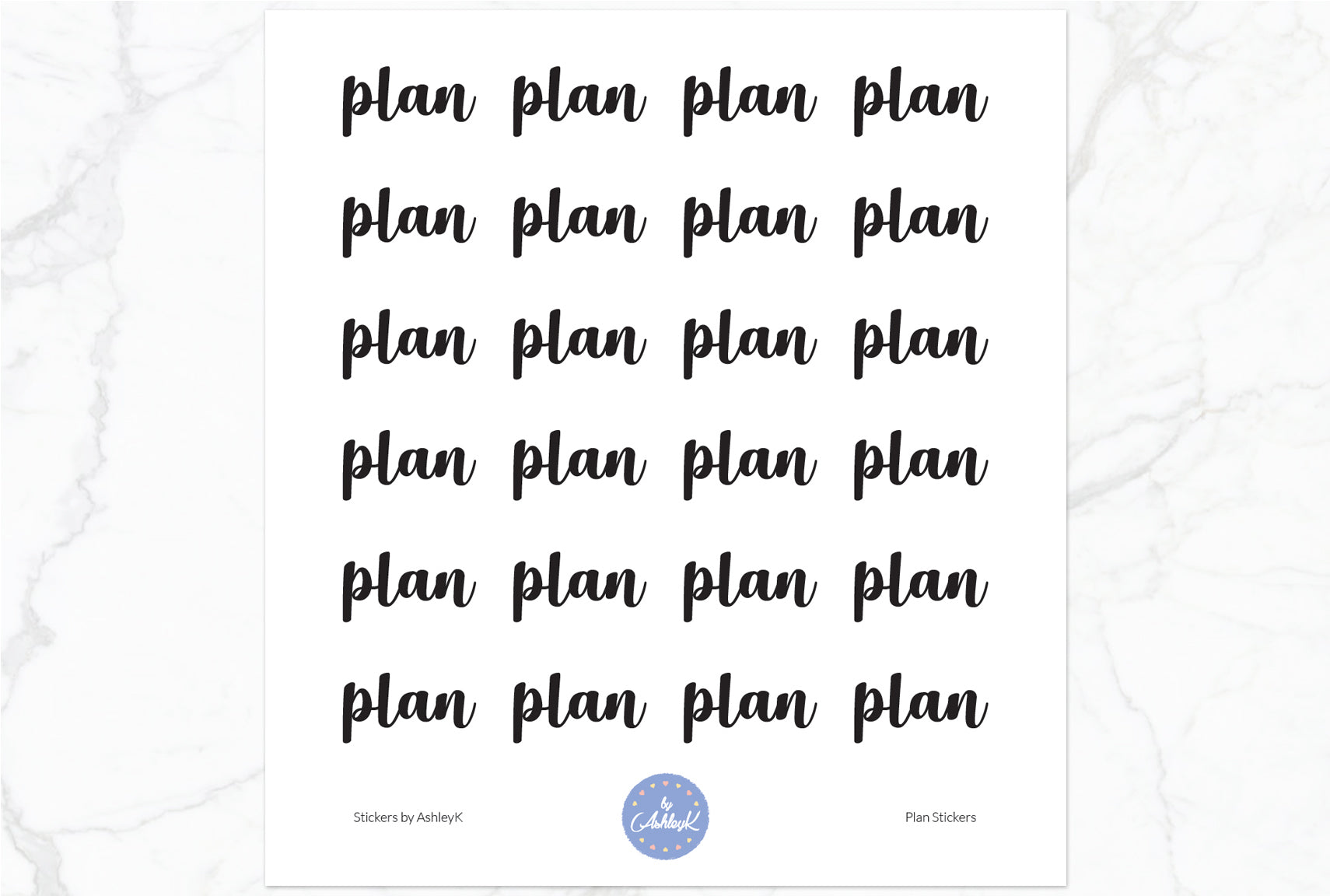 Plan Stickers - Black