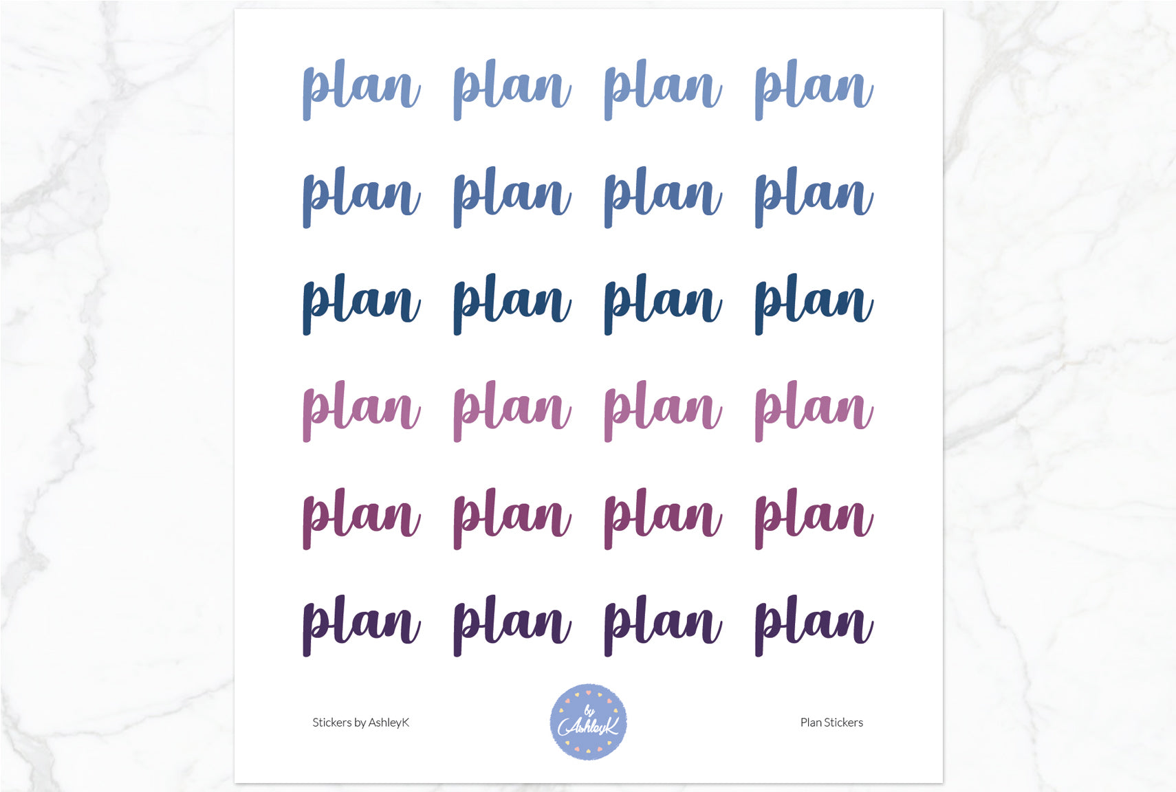 Plan Stickers - Blueberry