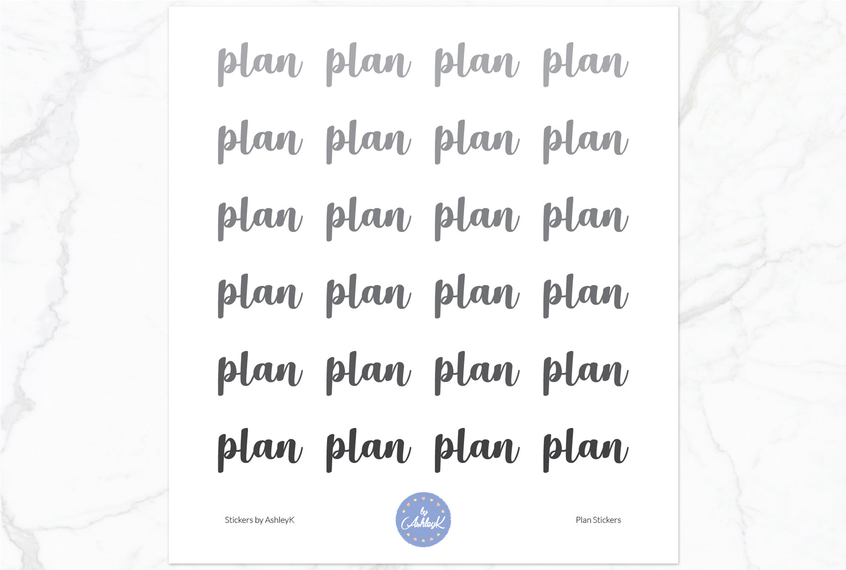 Plan Stickers - Monochrome