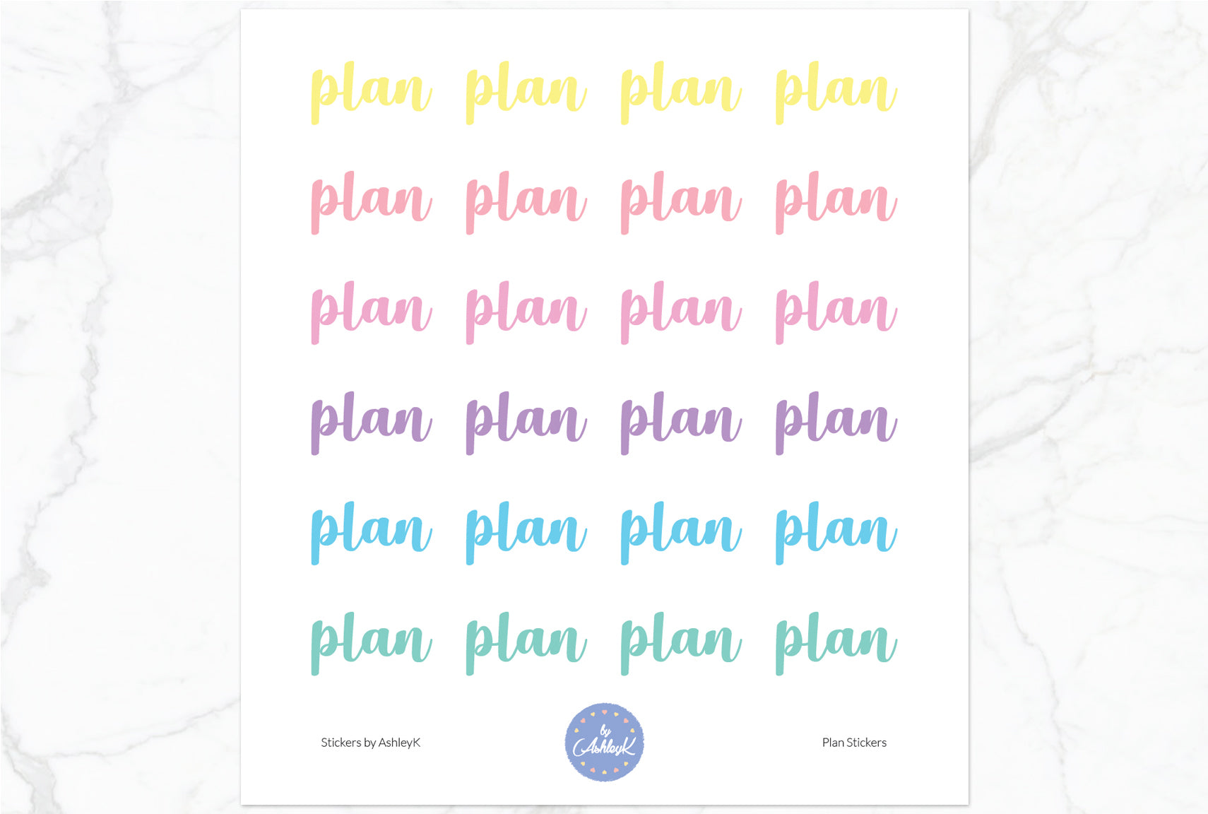 Plan Stickers - Pastel