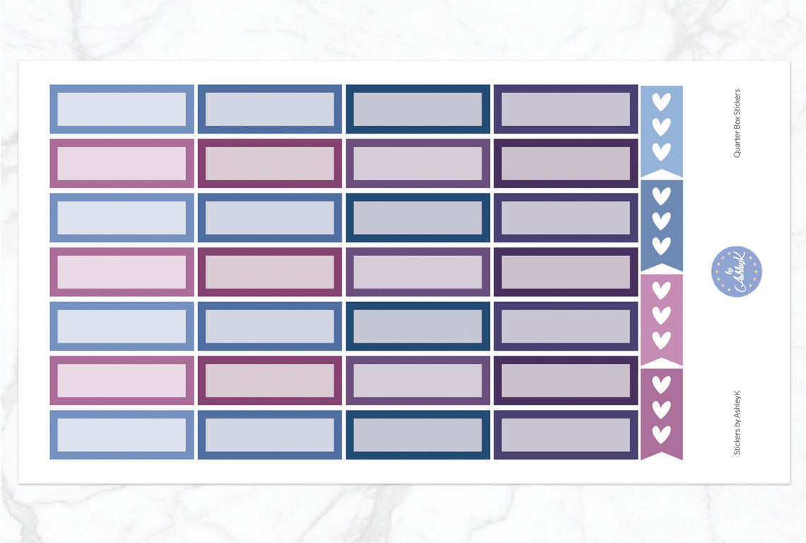 Quarter Box Stickers - Blueberry