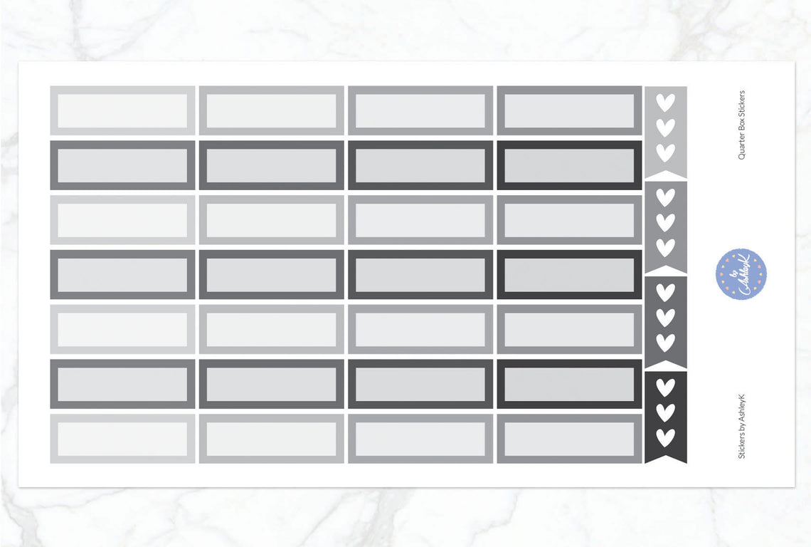 Quarter Box Stickers - Monochrome