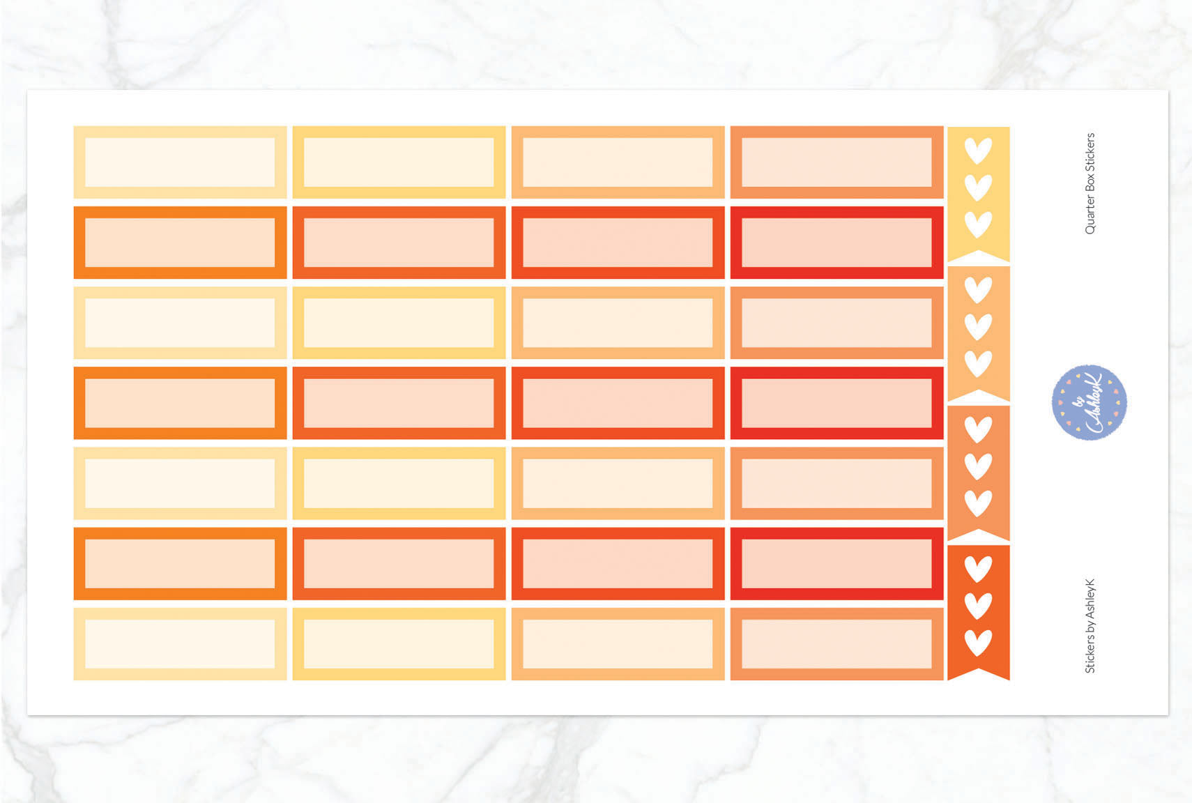 Quarter Box Stickers - Orange
