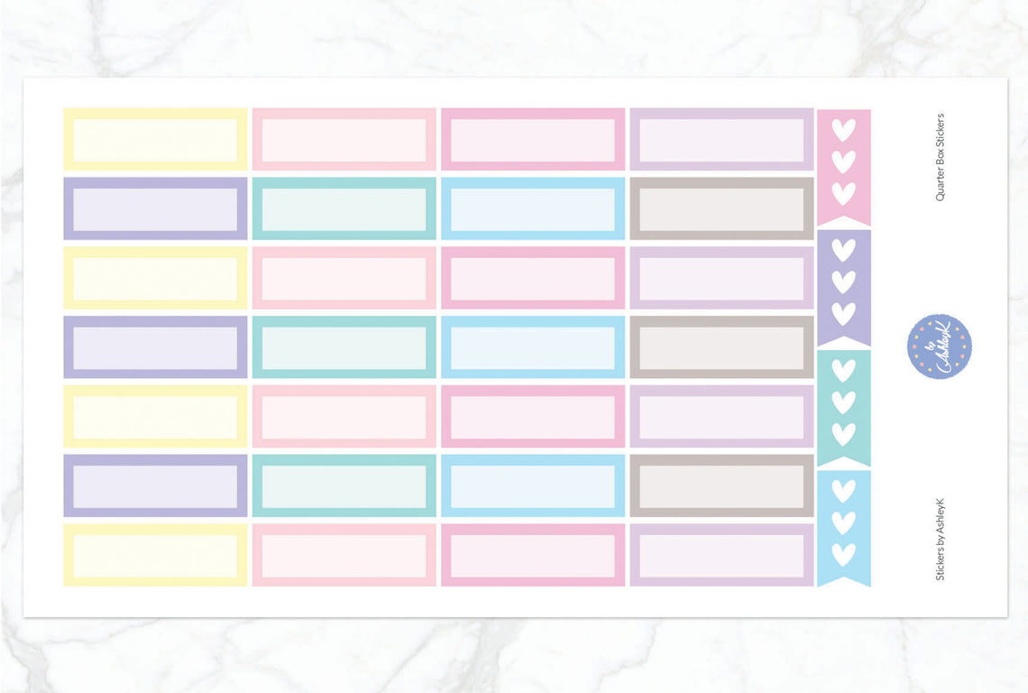 Quarter Box Stickers - Pastel
