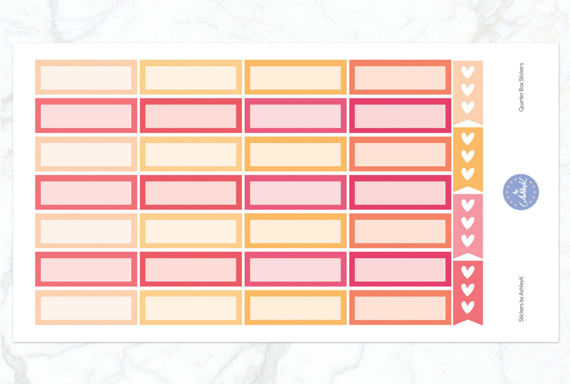 Quarter Box Stickers - Peach