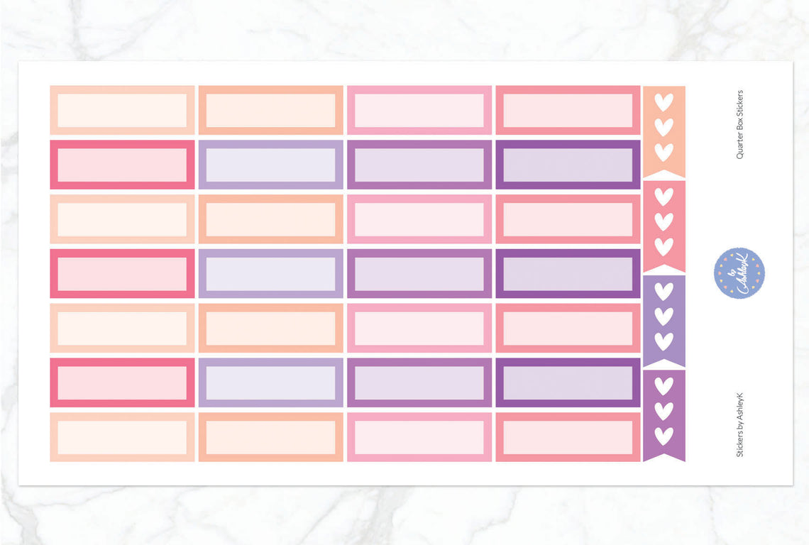 Quarter Box Stickers - Raspberry