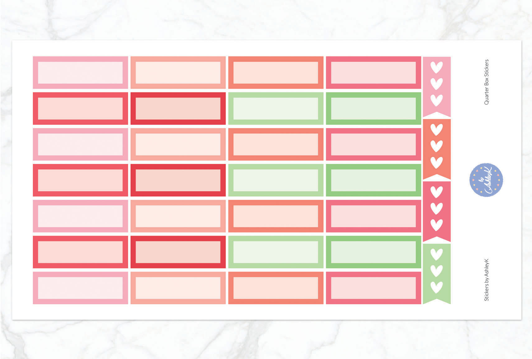 Quarter Box Stickers - Strawberry