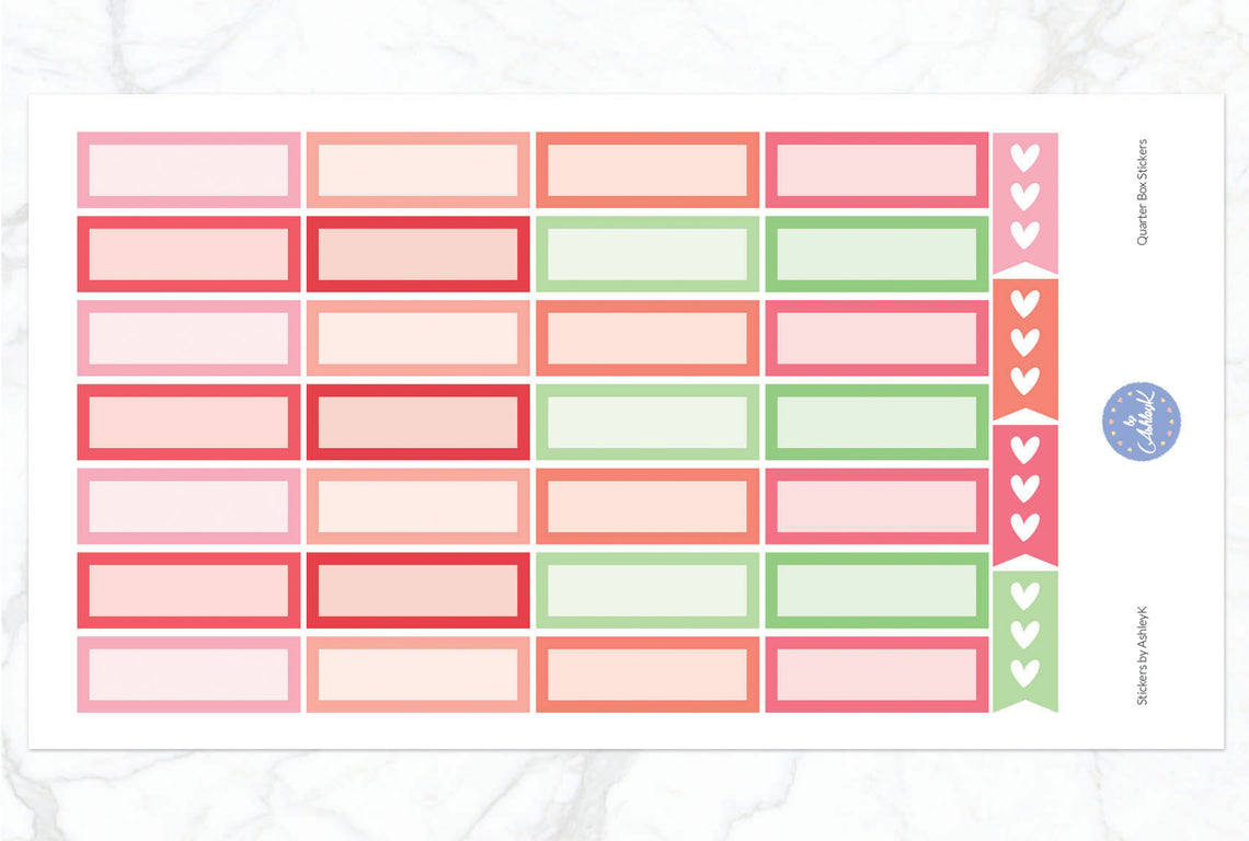 Quarter Box Stickers - Strawberry