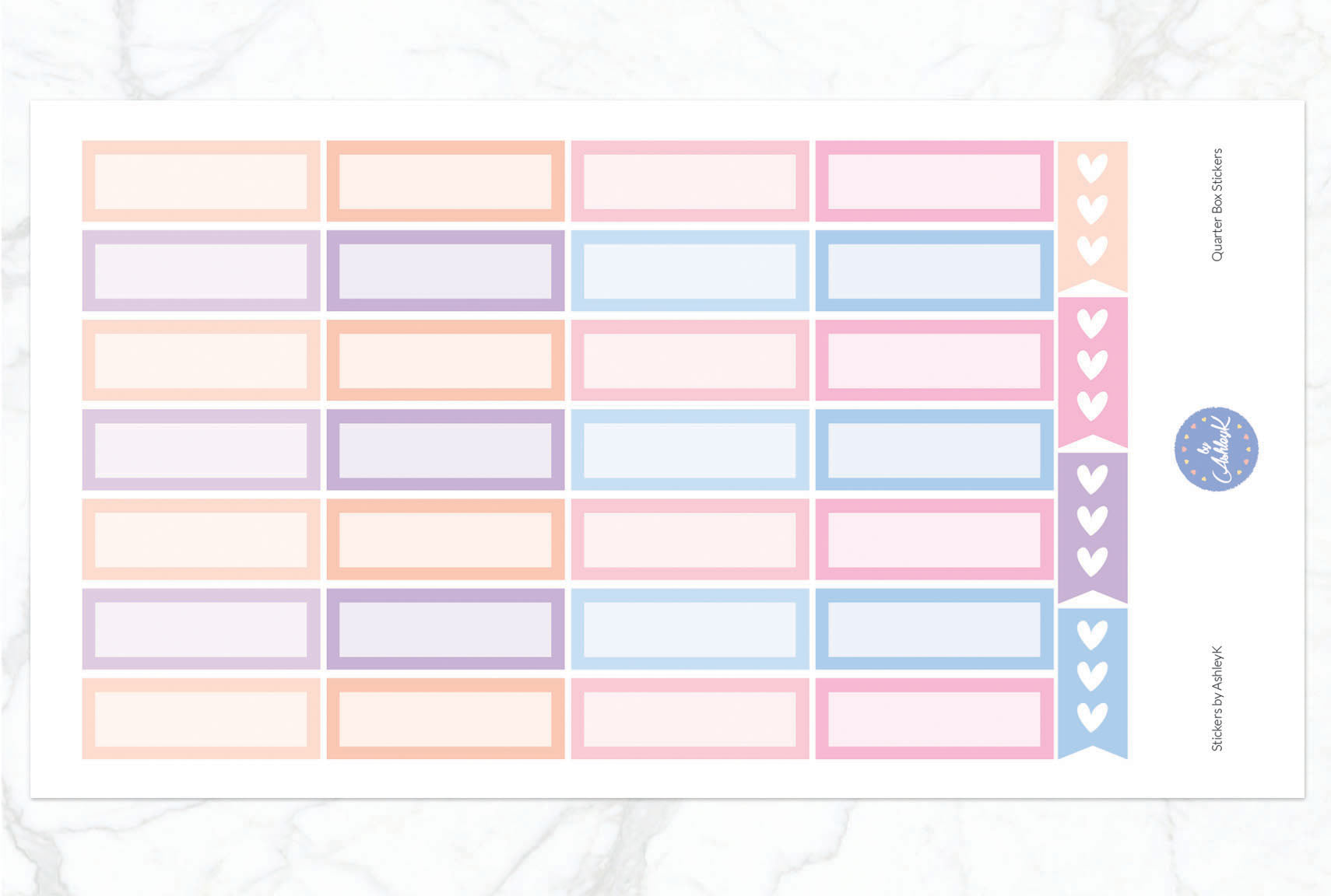 Quarter Box Stickers - Pastel Sunset