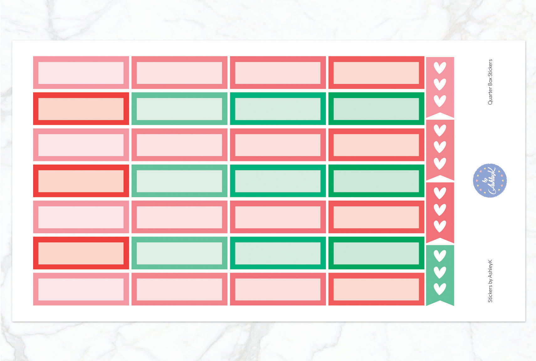 Quarter Box Stickers - Watermelon