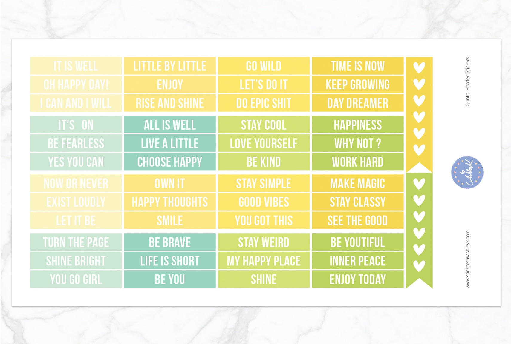 Quote Header Stickers - Lemon&Lime