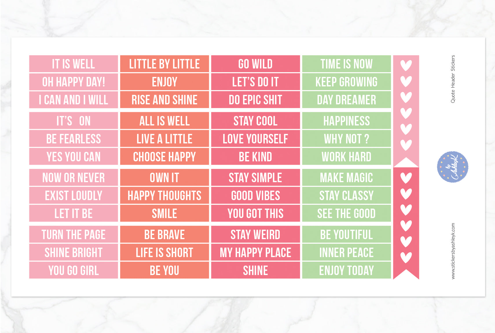 Quote Header Stickers - Strawberry