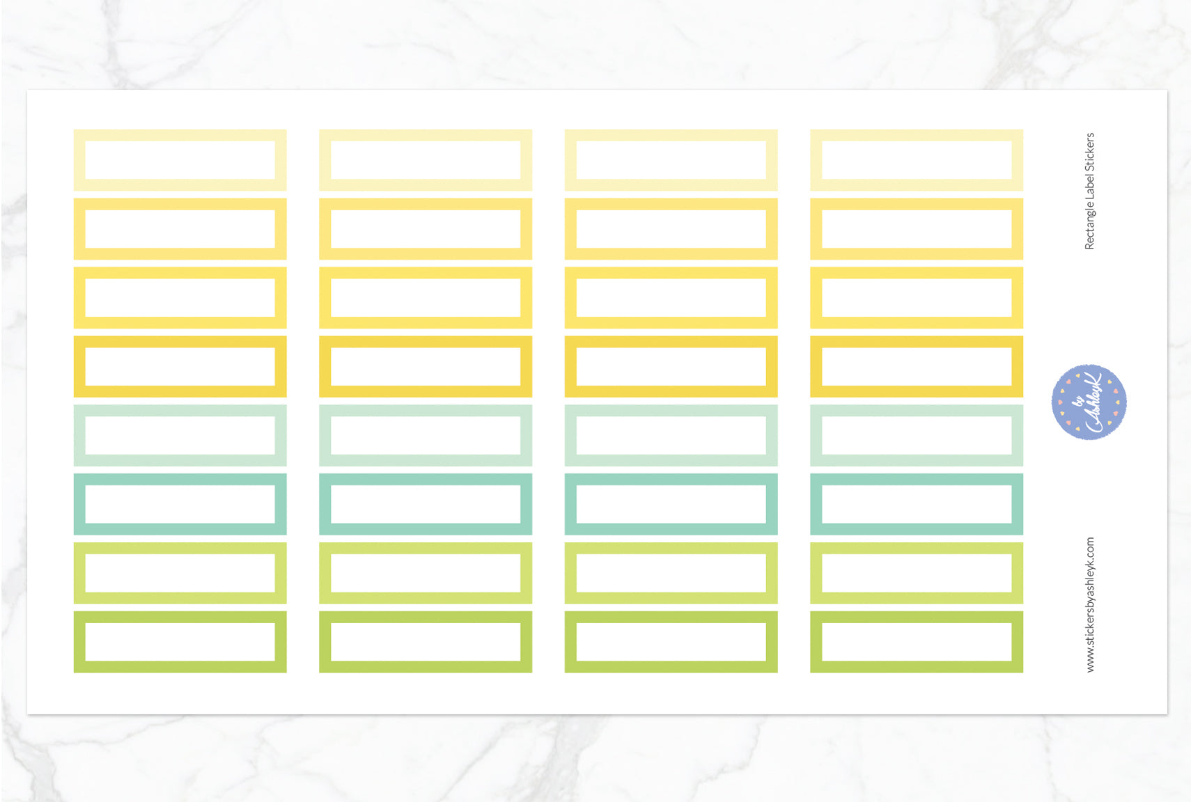 Rectangle Label Stickers - Lemon&Lime