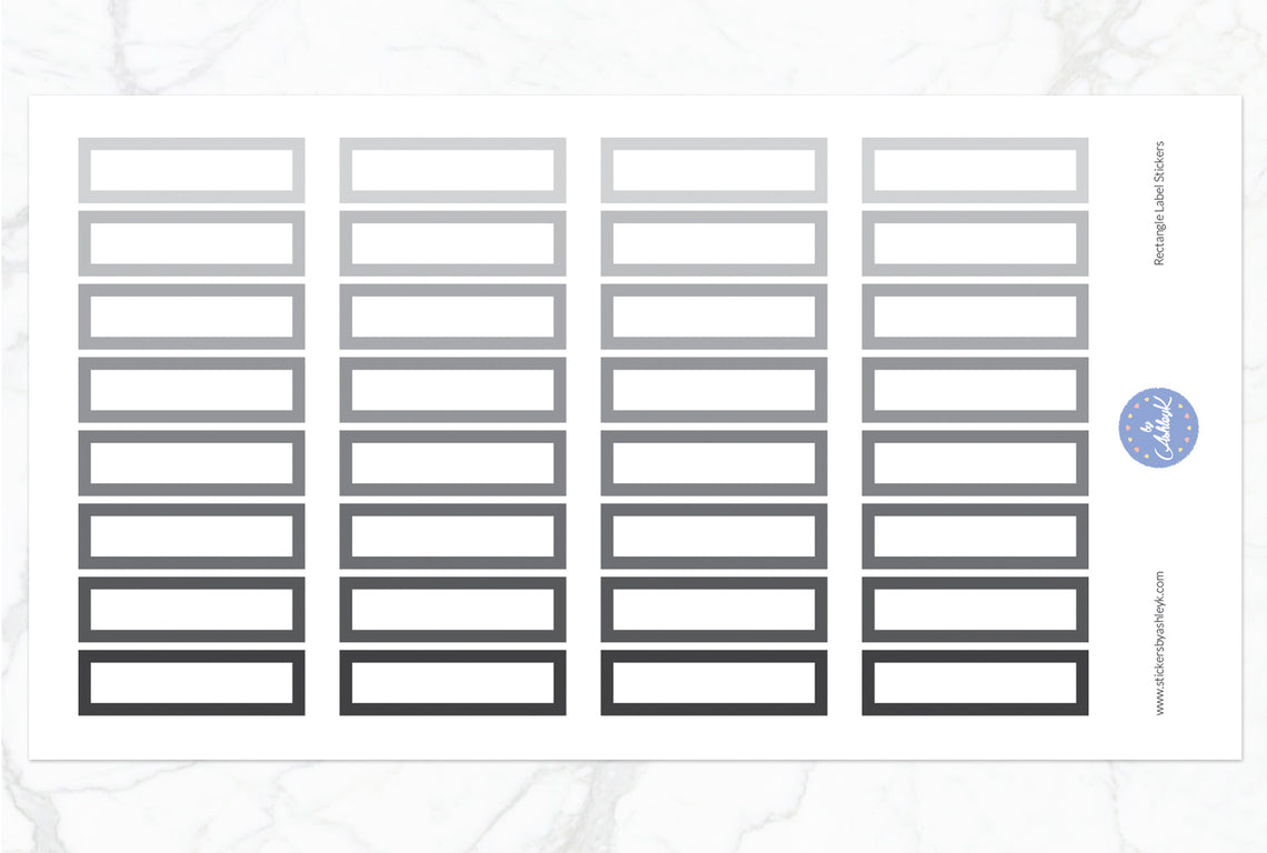 Rectangle Label Stickers - Monochrome