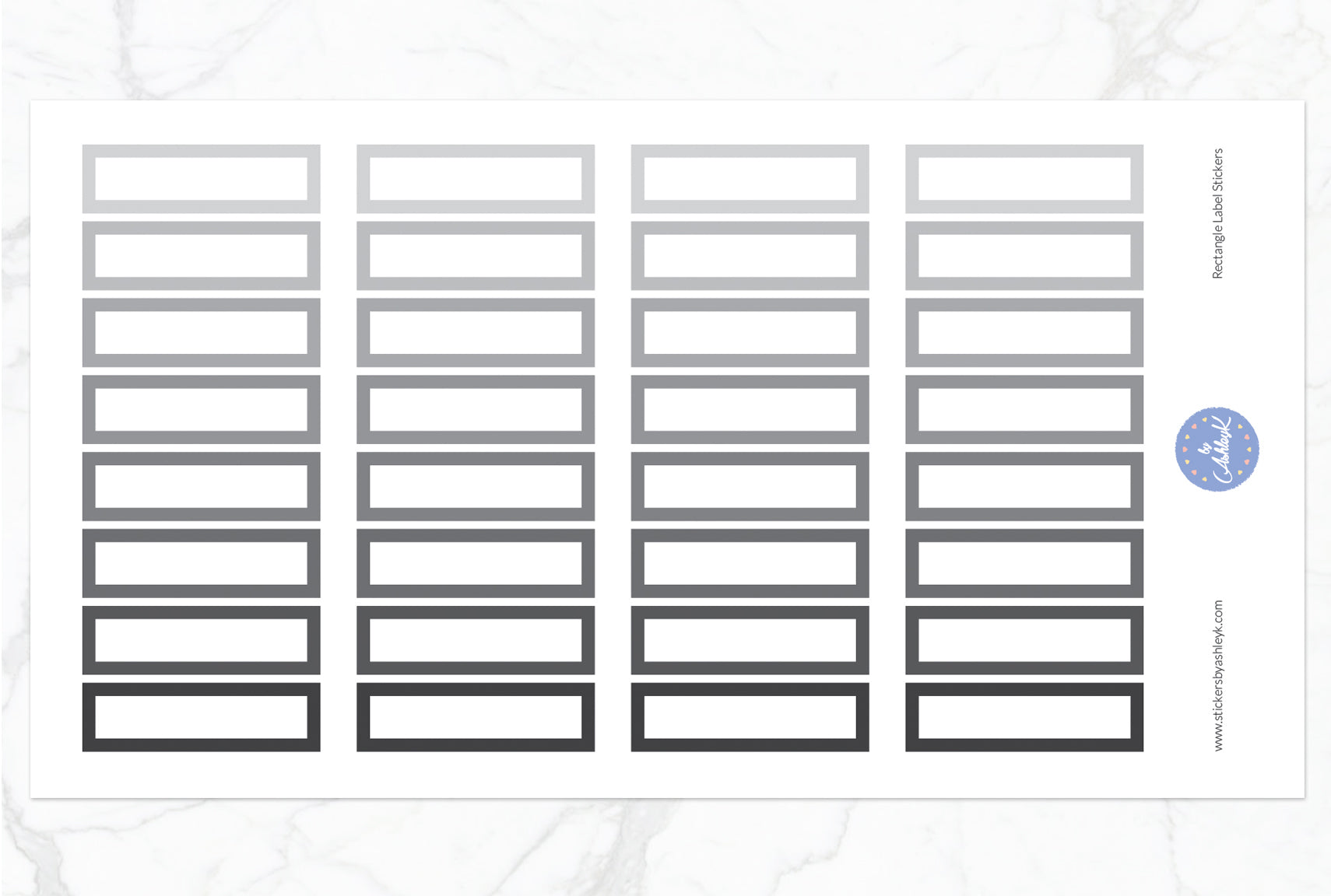 Rectangle Label Stickers - Monochrome