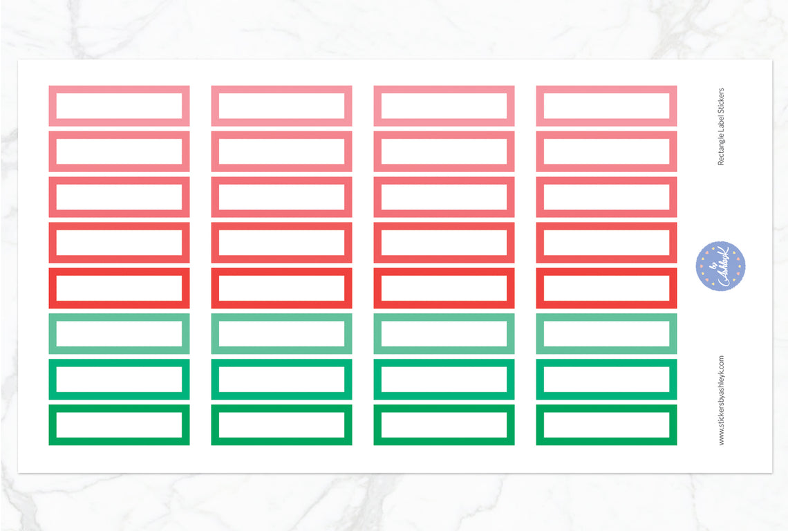 Rectangle Label Stickers - Watermelon