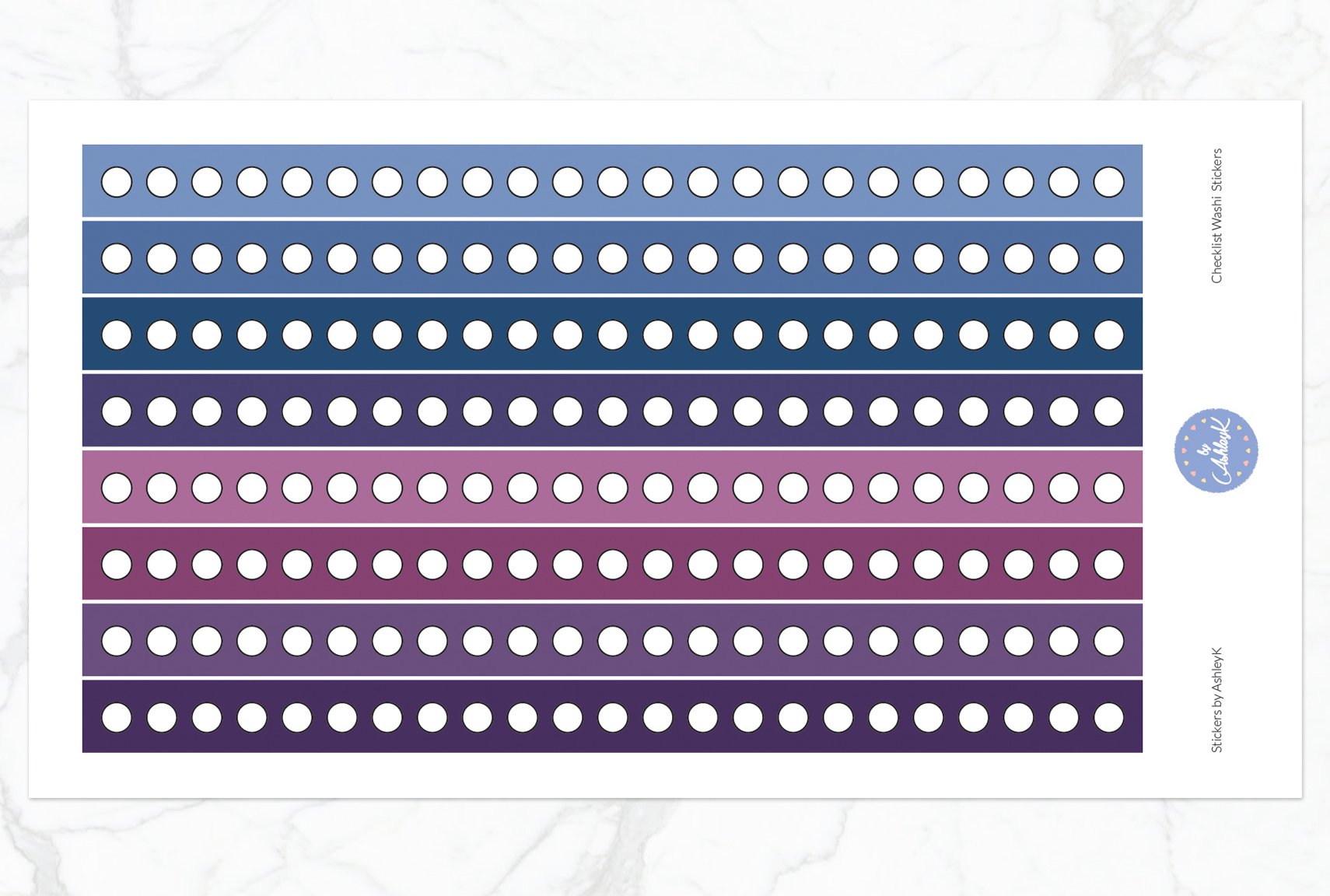 Round Checklist Washi - Blueberry