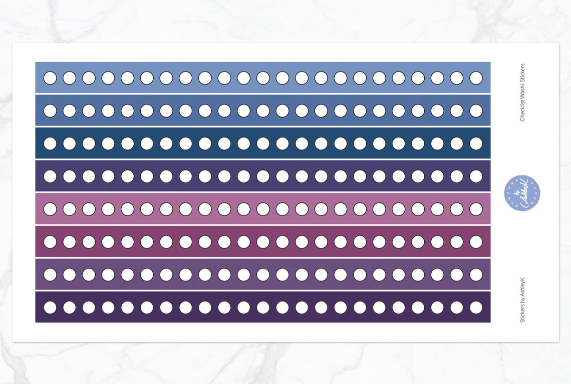 Round Checklist Washi - Blueberry