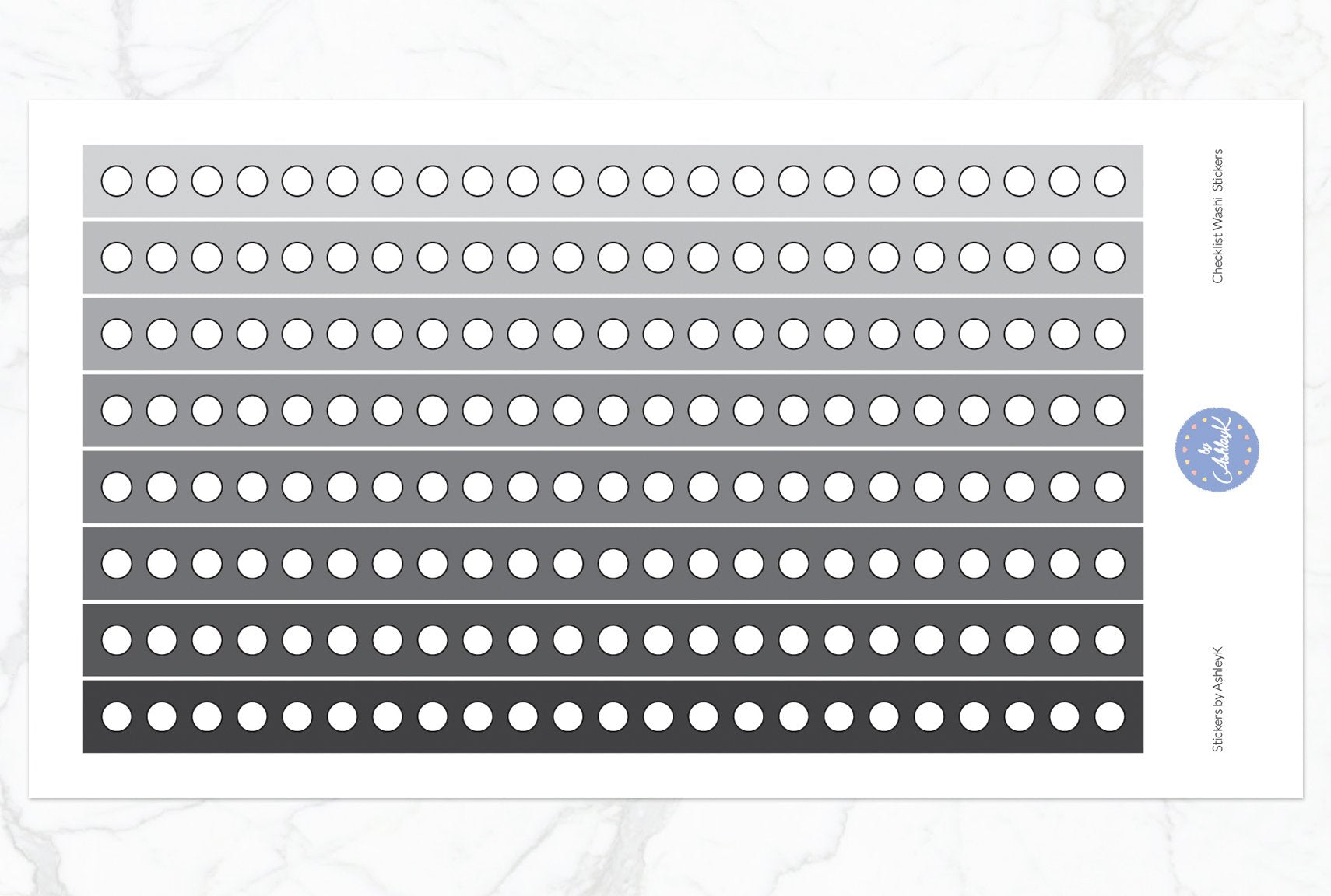 Round Checklist Washi - Monochrome