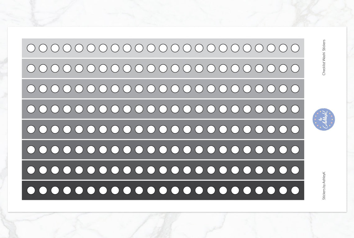 Round Checklist Washi - Monochrome
