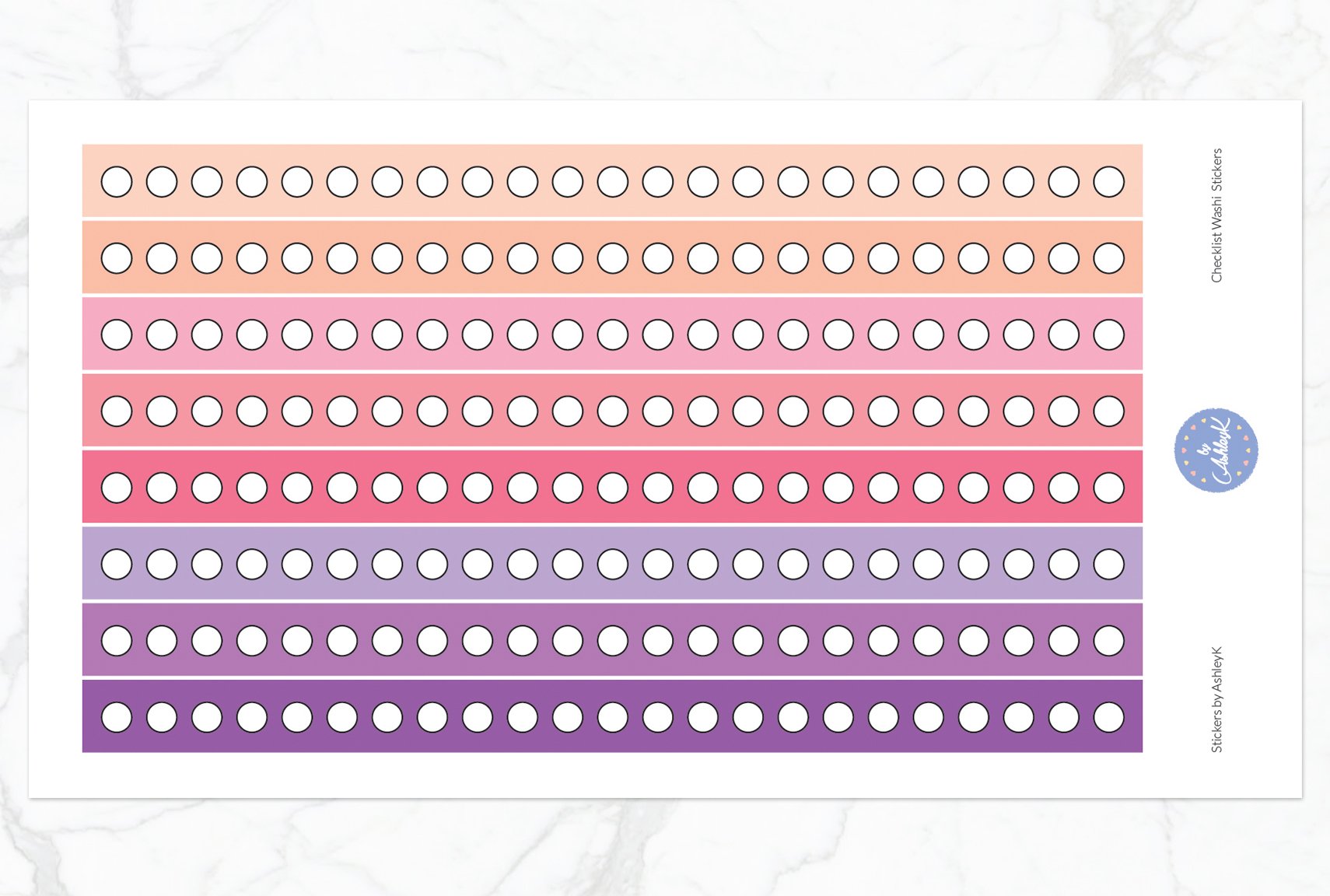 Round Checklist Washi - Raspberry